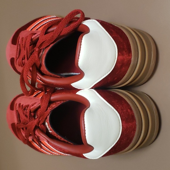 Adidas Gazelle 7 red and orange suede, velvet platform sneakers for women NWOT - Picture 4 of 7